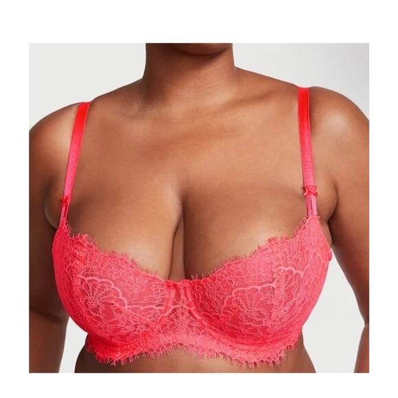 Victoria’s Secret DREAM ANGELS Wicked Unlined Lace Balconette Bra. Sz 32C - Picture 1 of 4